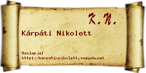 Kárpáti Nikolett névjegykártya
