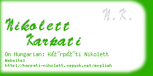 nikolett karpati business card